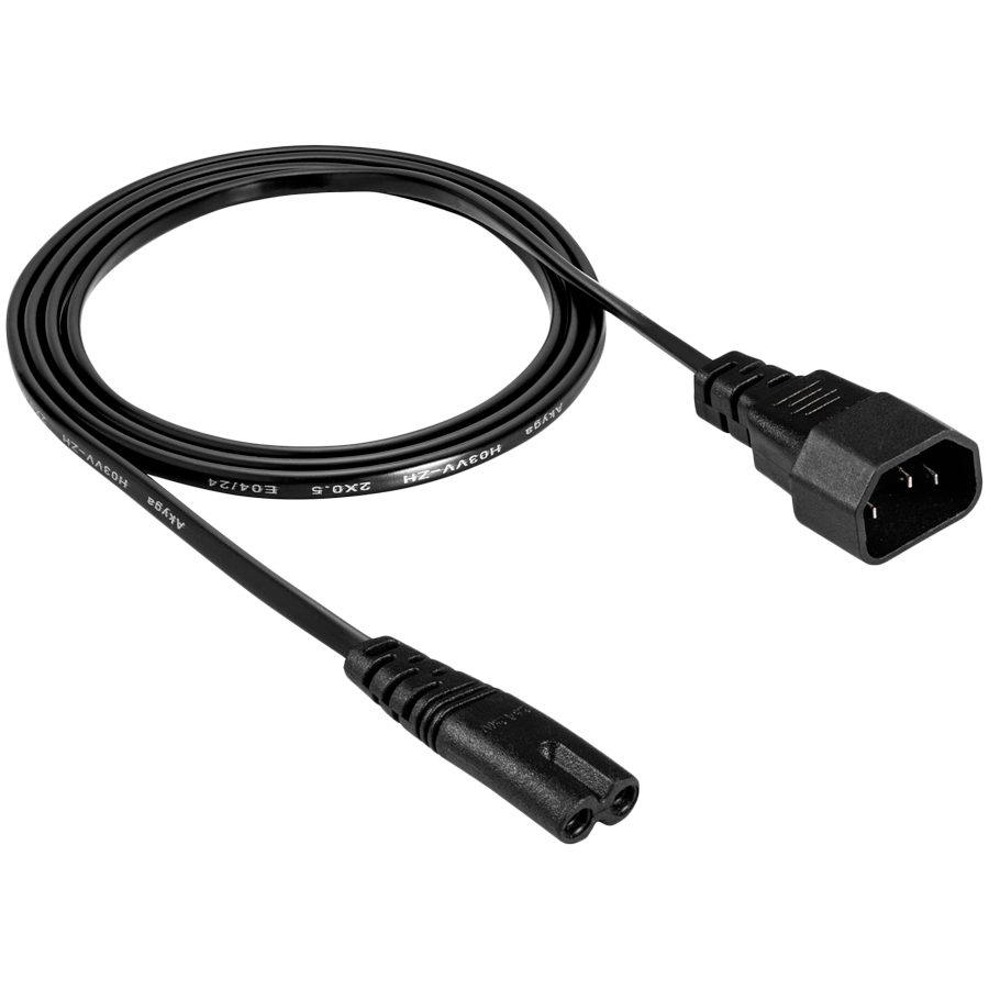 AKYGA Kabel zasilający przedłużacz Akyga AK-PC-15A CCA 2x0.5mm² IEC C7 / IEC C14 1.5m