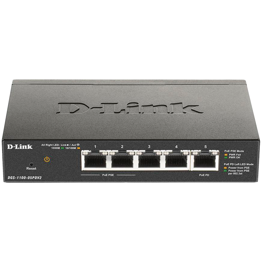 D-LINK 5-Port Gigabit PoE Smart Managed Switch with 1 PD port