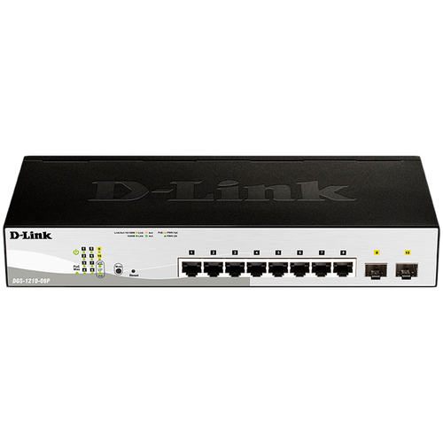 D-LINK 8-port 10/100/1000 Gigabit PoE Smart Switch including 2 Combo 1000BaseT/SFP