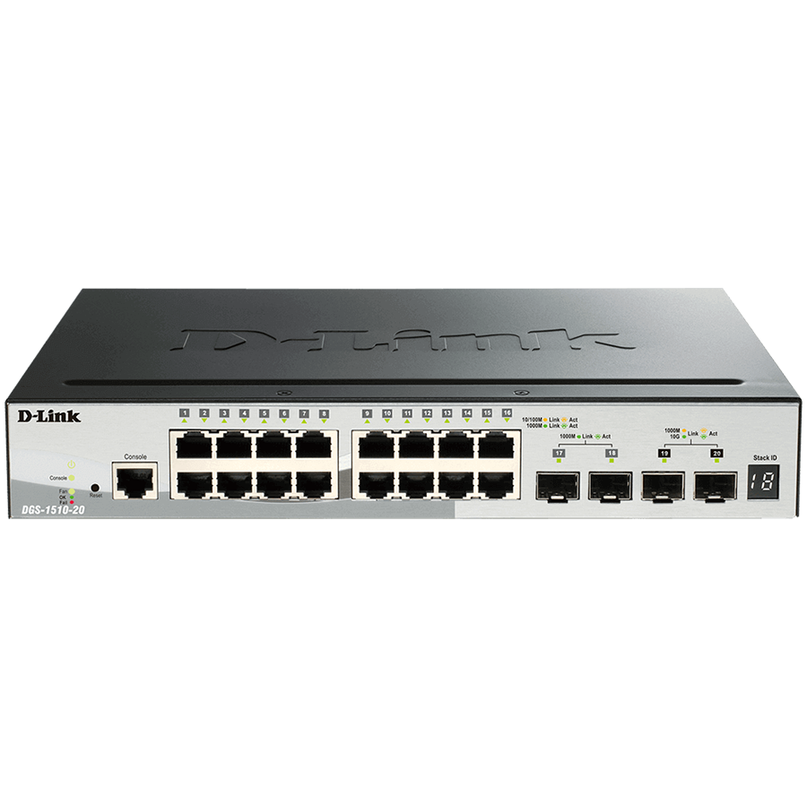 D-LINK 20-Port Gigabit Stackable SmartPro Switch including 2 SFP ports and 2 x 10G SFP+ ports