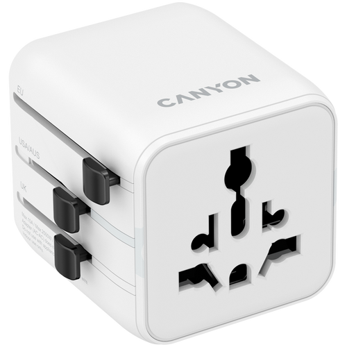 CANYON Adapter Podróżny OnTour One EU/UK/US/AUS Biały