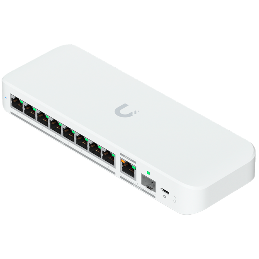 UBIQUITI UniFi Switch Flex, 8 port, (8) 2.5 GbE, (1) 10 GbE PoE+ SFP+ port combo