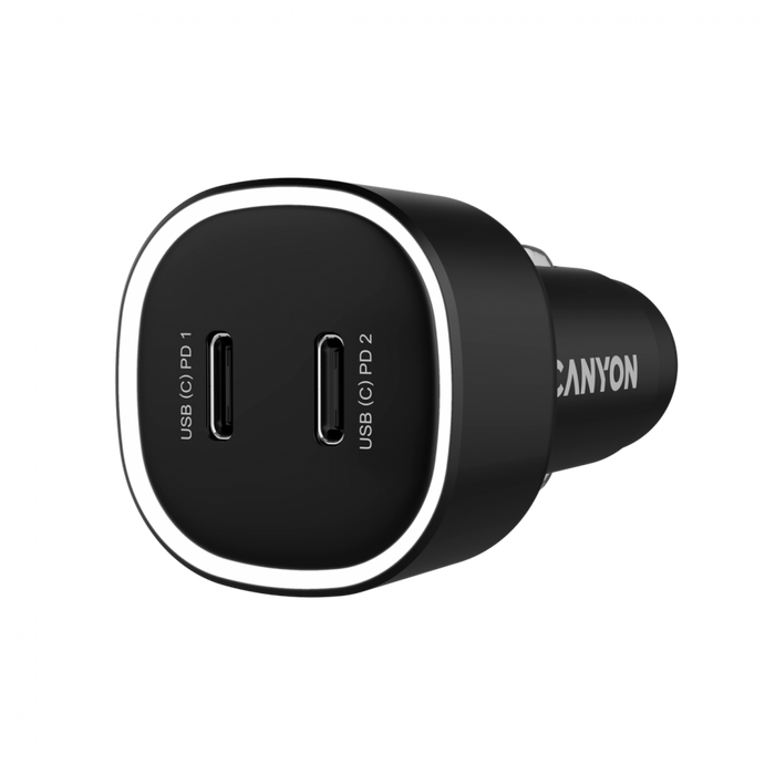 CANYON Ładowarka samochodowa OnDrive 60 PD 60W 2xUSB-C czarna