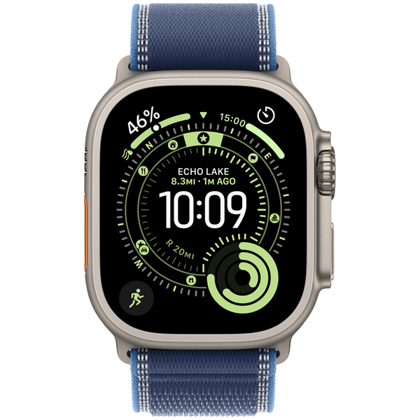 Apple Watch Ultra 3 GPS + Cellular 49mm Natural Titanium Case with Blue/Bright Blue Trail Loop - S/M,Model A3281