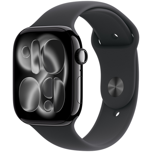 Apple Watch Series 11 GPS 46mm Jet Black Aluminium Case with Black Sport Band - M/L,Model A3333