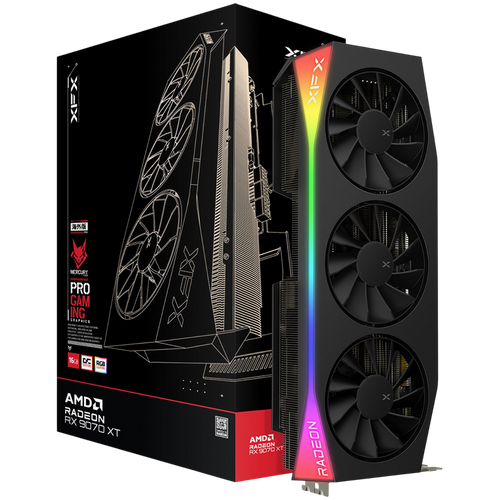 XFX Mercury AMD Radeon RX 9070XT OC with RGB 16GB GDDR6 256-bit HDMI 3x DP