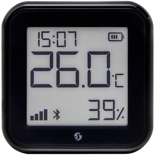 SHELLY H&T Gen 3 Matte Black Wyświetlacz z czujnikiem temperatury i wilgotności czarny