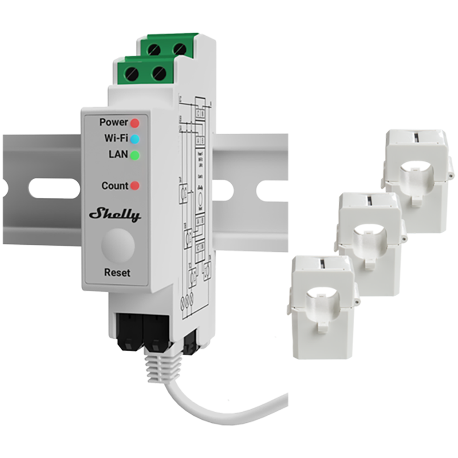 SHELLY Pro 3EM 120A 3-fazowy Moduł do pomiaru energii elektrycznej
