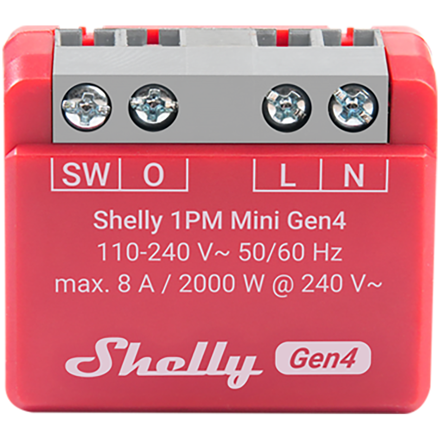 SHELLY 1PM Mini Gen4 1-kanałowy mini moduł z pomiarem mocy