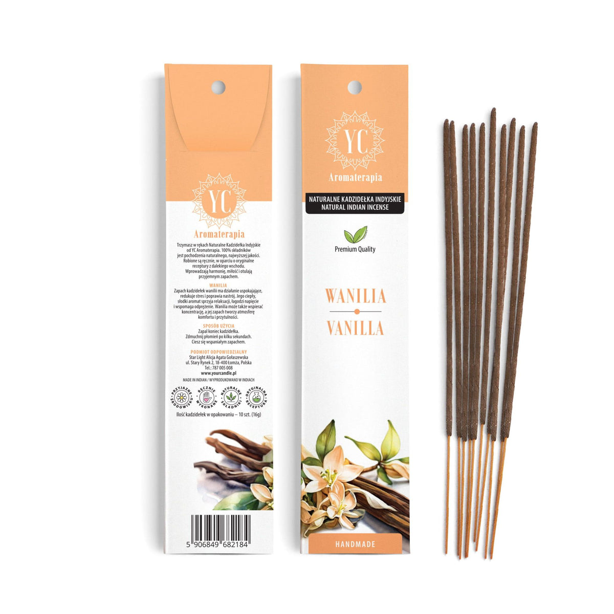 Your Candle NATURALNE KADZIDŁA INDYJSKIE WANILIA 10SZT.(16g)
