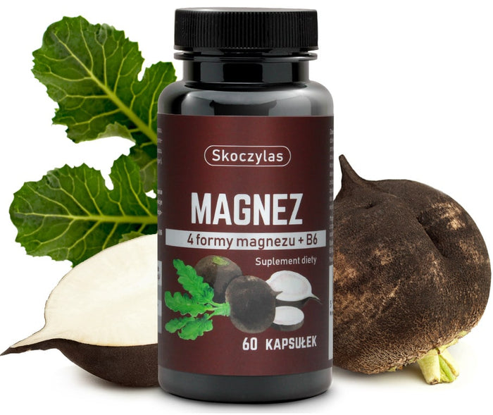 MAGNEZ 4 formy, witamina B6, czarna rzepa