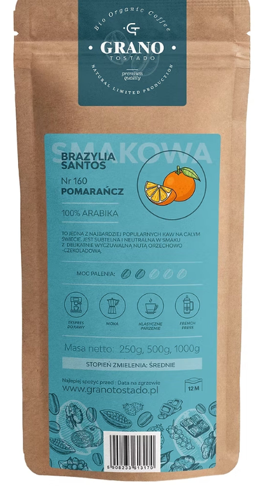 Kawa średnio mielona POMARAŃCZ 1 KG