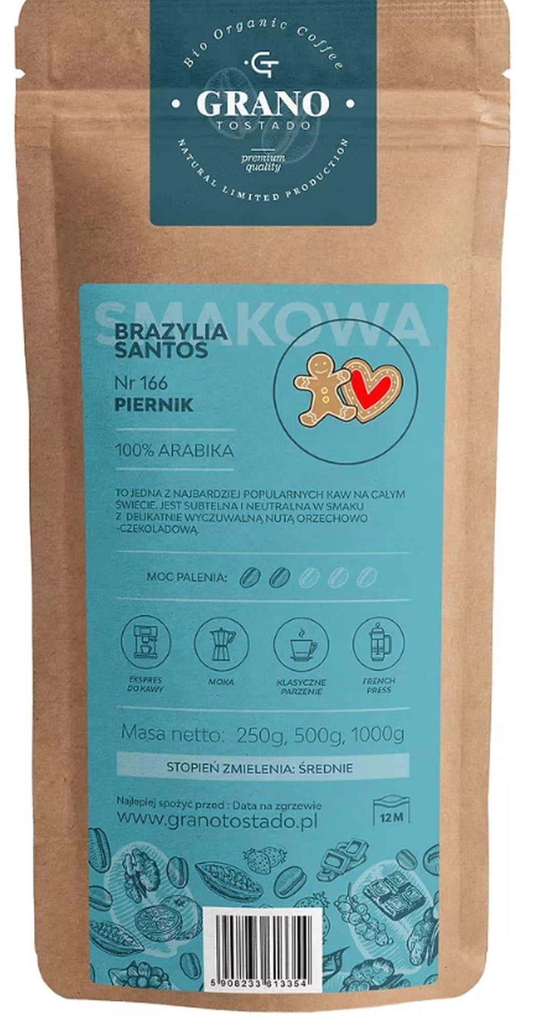 Kawa średnio mielona PIERNIK 250G