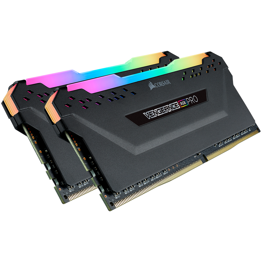 CORSAIR DDR4, 3200MHz 16GB 2x8GB DIMM, 16-18-18-36, XMP 2.0, VENGEANCE RGB PRO Heatspreader, RGB LED, 1.35V-1