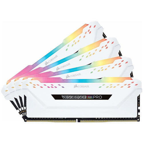 CORSAIR DDR4, 3200MHz 32GB 4x8GB DIMM, 16-18-18-36, XMP 2.0, Vengeance RGB Pro White Heatspreader, RGB LED, 1.35V