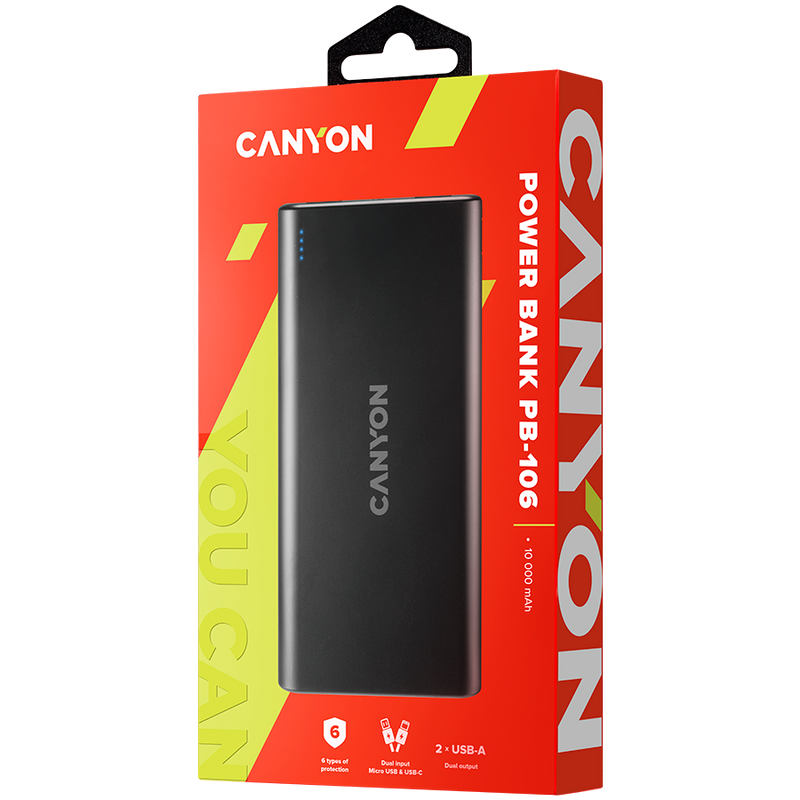 CANYON Powerbank PB-106 10000 mAh Czarny-3