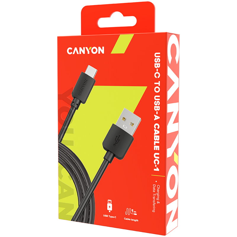CANYON Kabel UC-1 USB do USB-C 5W 1 m Czarny-2