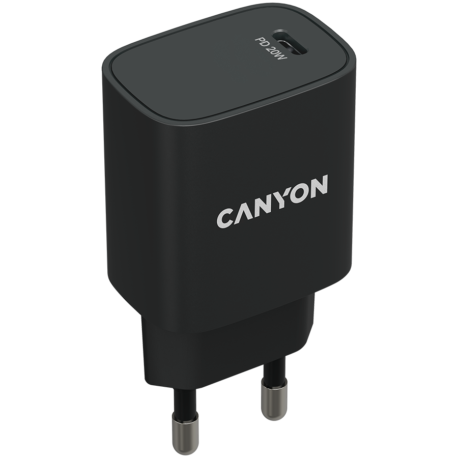CANYON Ładowarka sieciowa H-20-02 PD 20W USB-C Czarna