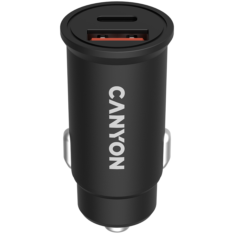 CANYON Ładowarka samoch. C-20-03 PD30W QC3.0 USB-C USB-A Czarna