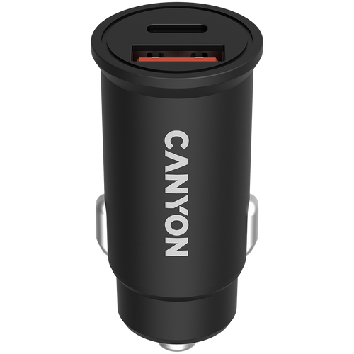 CANYON Ładowarka samoch. C-20-03 PD30W QC3.0 USB-C USB-A Czarna