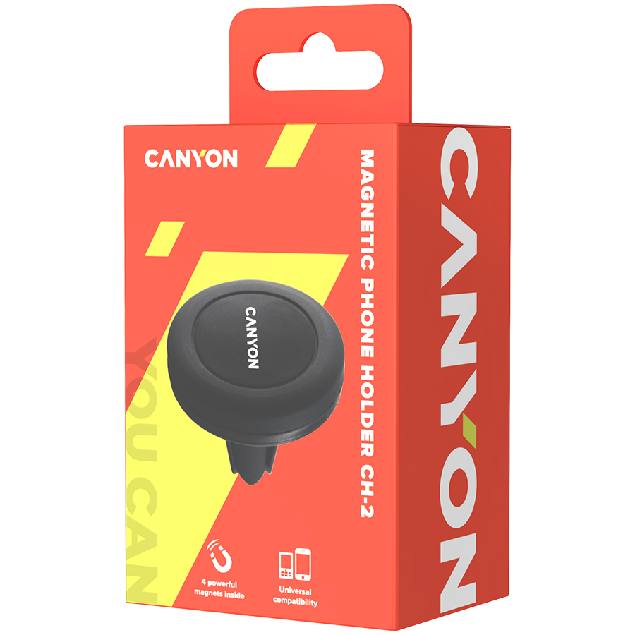 CANYON Uchywyt na telefon CH-2 Vent Magnetyczny Czarny