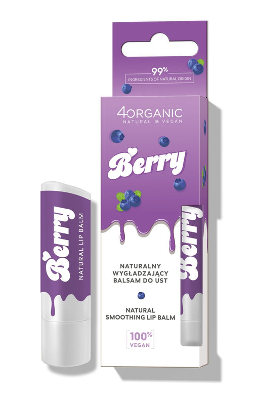4Organic Naturalny wygładzający balsam do ust Berry 5 g