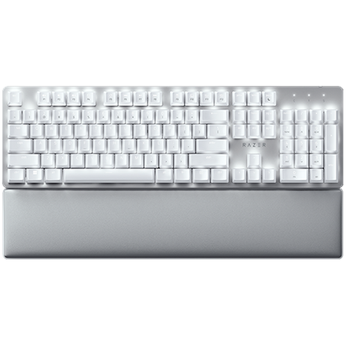 Razer Pro Type Ultra - US Layout, Wireless Mechanical Keyboard for Productivity, Razer Yellow Mechanical Switch, Bluetooth and Razer HyperSpeed (2.4GHz), Backlit keys (white LED), USB-C, Plush leatherette wrist rest, Soft-touch coating