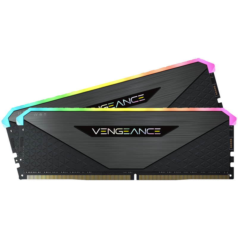 CORSAIR DDR4, 3200MHz 32GB 2x16GB Dimm, 16-20-20-38, XMP 2.0, Vengeance RGB RT Heatspreader, RGB LED, Black PCB, 1.35V, for AMD Ryzen-1