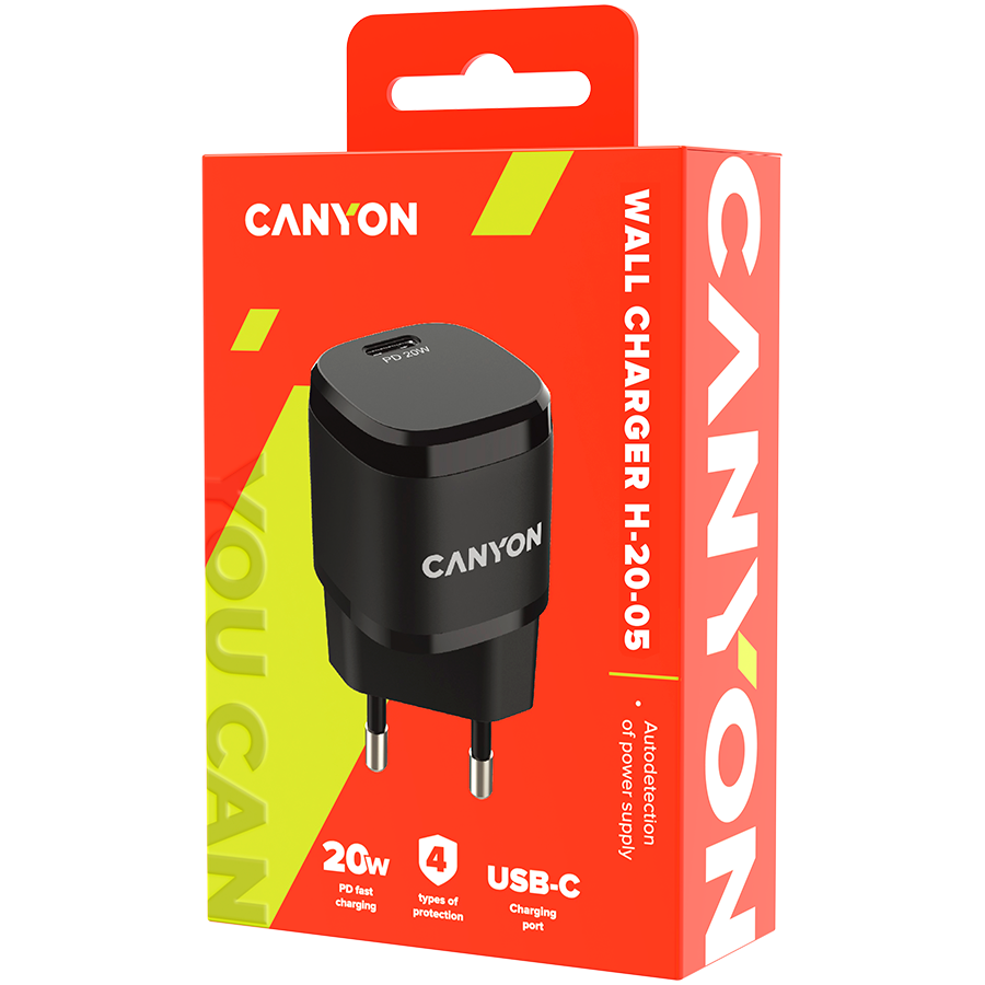 CANYON Ładowarka H-20-05 PD 20W USB-C Czarna