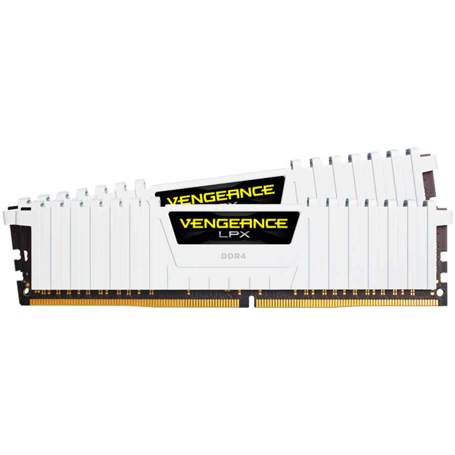 CORSAIR DDR4, 3000MHz 16GB 2x8GB Dimm, 16-20-20-38, XMP 2.0, Vengeance LPX White Heatspreader, Black PCB, 1.35V-1