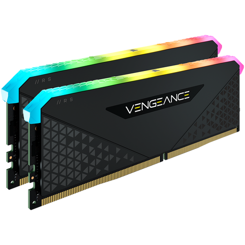 CORSAIR DDR4, 3200MHz 32GB 2x16GB Dimm, 16-20-20-38, XMP 2.0, Vengeance RGB RS Heatspreader, RGB LED, Black PCB, 1.35V, for AMD Ryzen & Intel XMP