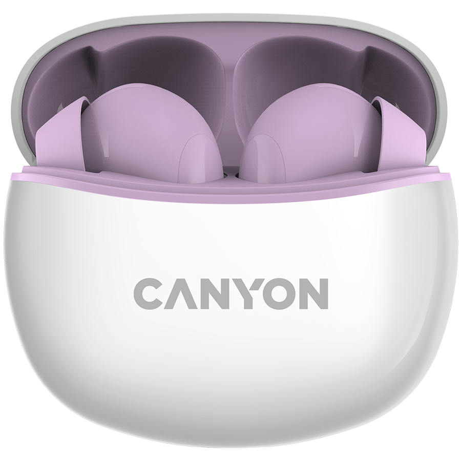 CANYON Słuchawki dokanałowe TWS-5 Etui Fioletowe
