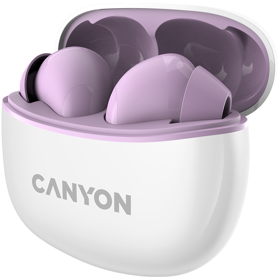 CANYON Słuchawki dokanałowe TWS-5 Etui Fioletowe
