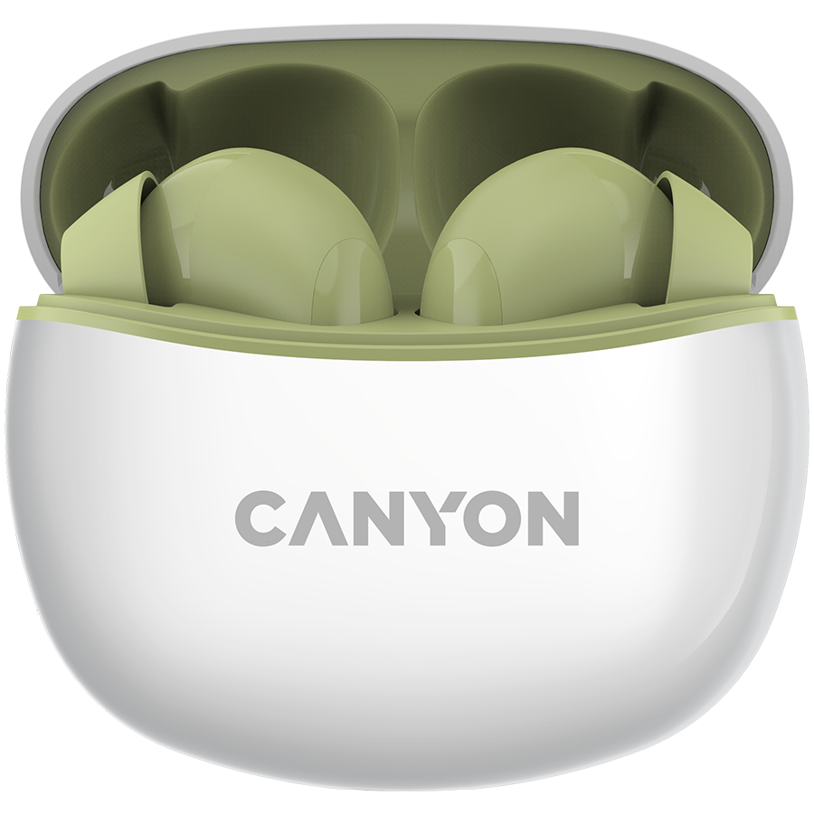 CANYON Słuchawki dokanałowe TWS-5 Etui Zielone