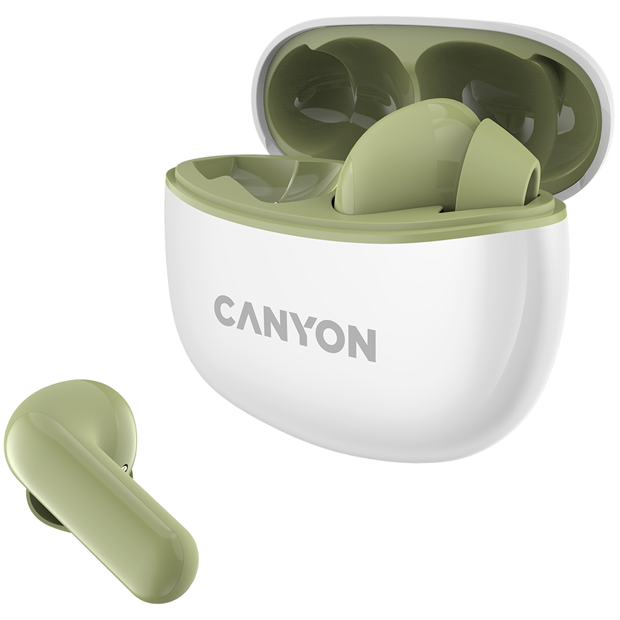CANYON Słuchawki dokanałowe TWS-5 Etui Zielone