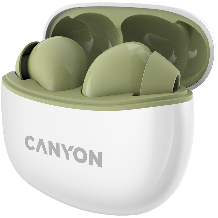 CANYON Słuchawki dokanałowe TWS-5 Etui Zielone
