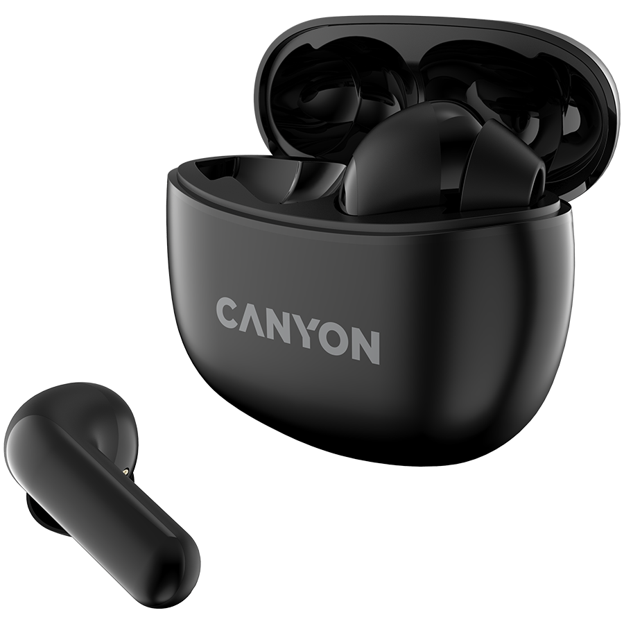 CANYON Słuchawki dokanałowe TWS-5 Etui Czarne