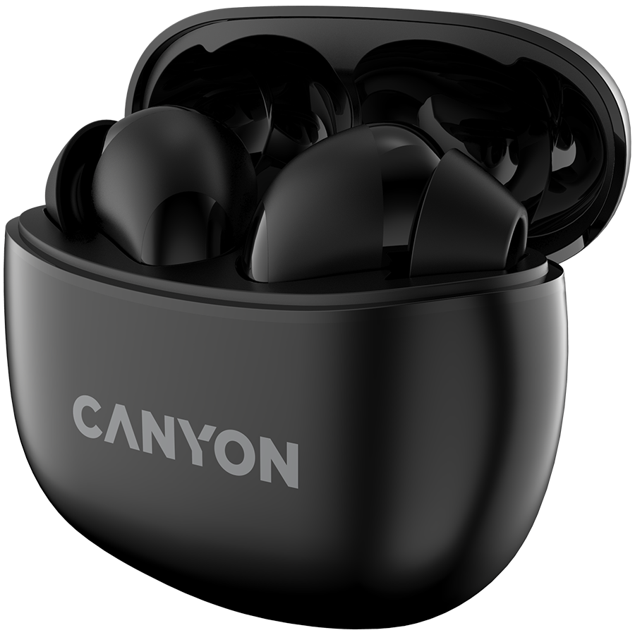 CANYON Słuchawki dokanałowe TWS-5 Etui Czarne