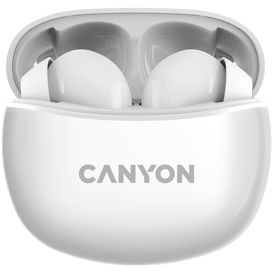 CANYON Słuchawki dokanałowe TWS-5 Etui Białe