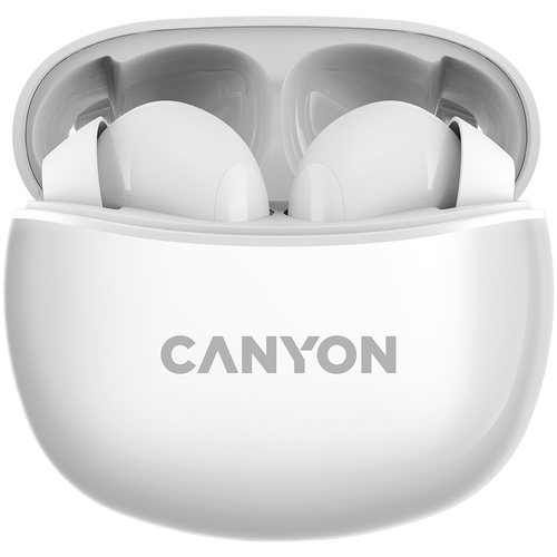 CANYON Słuchawki dokanałowe TWS-5 Etui Białe