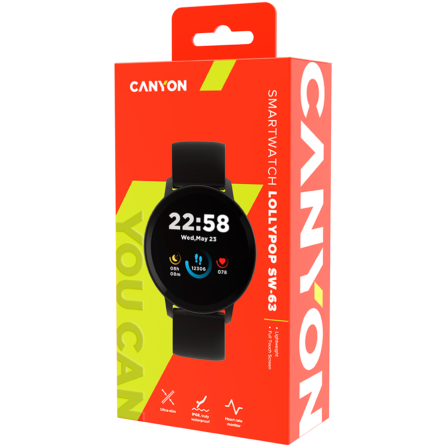 CANYON Smartwatch Lollypop SW-63 Czarny-12