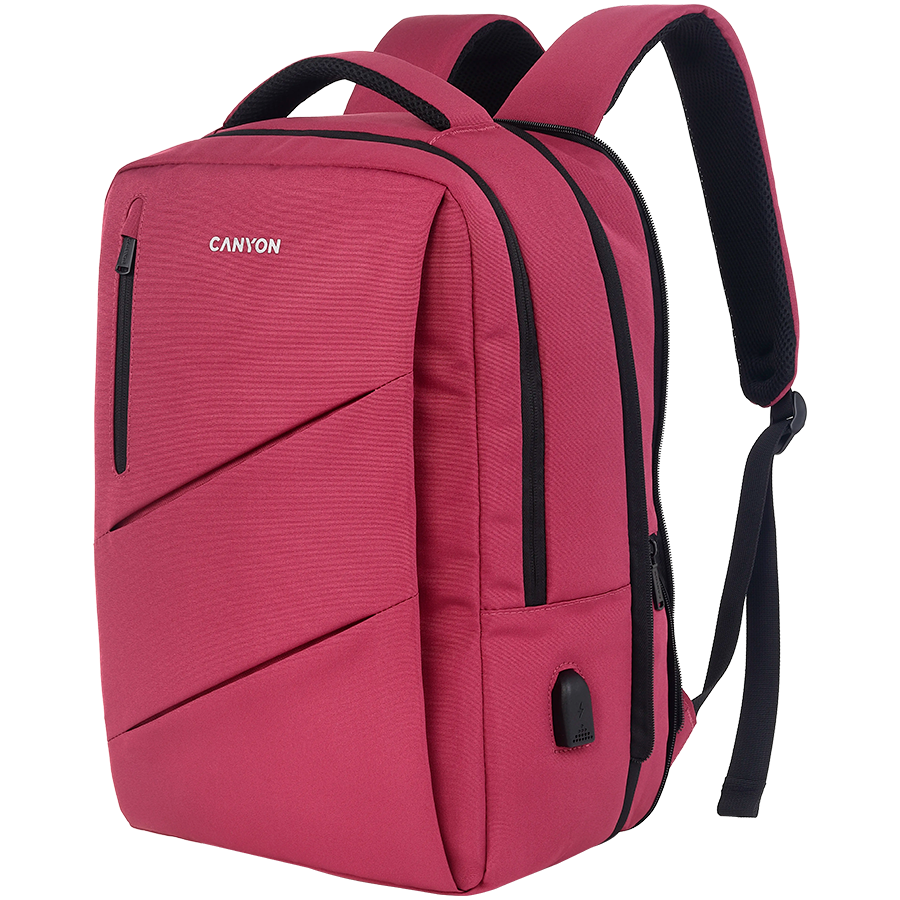 CANYON Plecak na laptopa BPE-5 Miejski USB 15.6'' Różowy