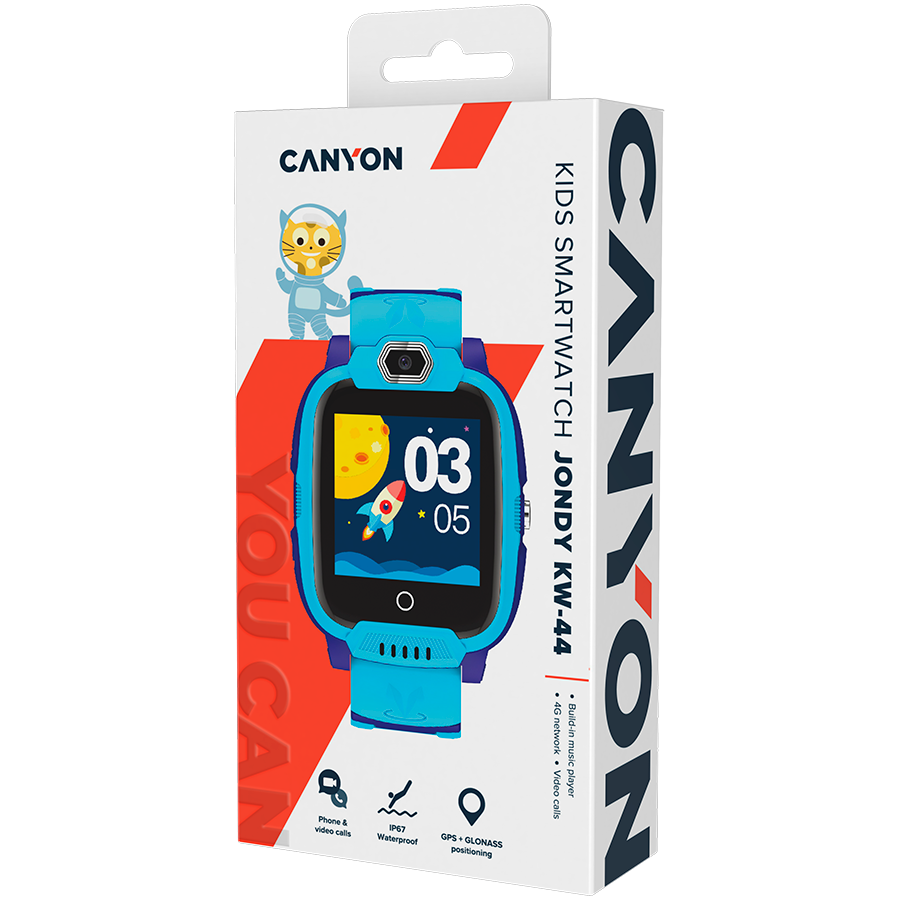 CANYON Smartwatch Jondy KW-44 4G Kamera GPS Muzyka Niebieski