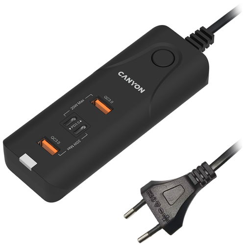 CANYON Ładowarka sieciowa H-10 PD20W QC3.0 2×USB-A 2×USB-C Czarna