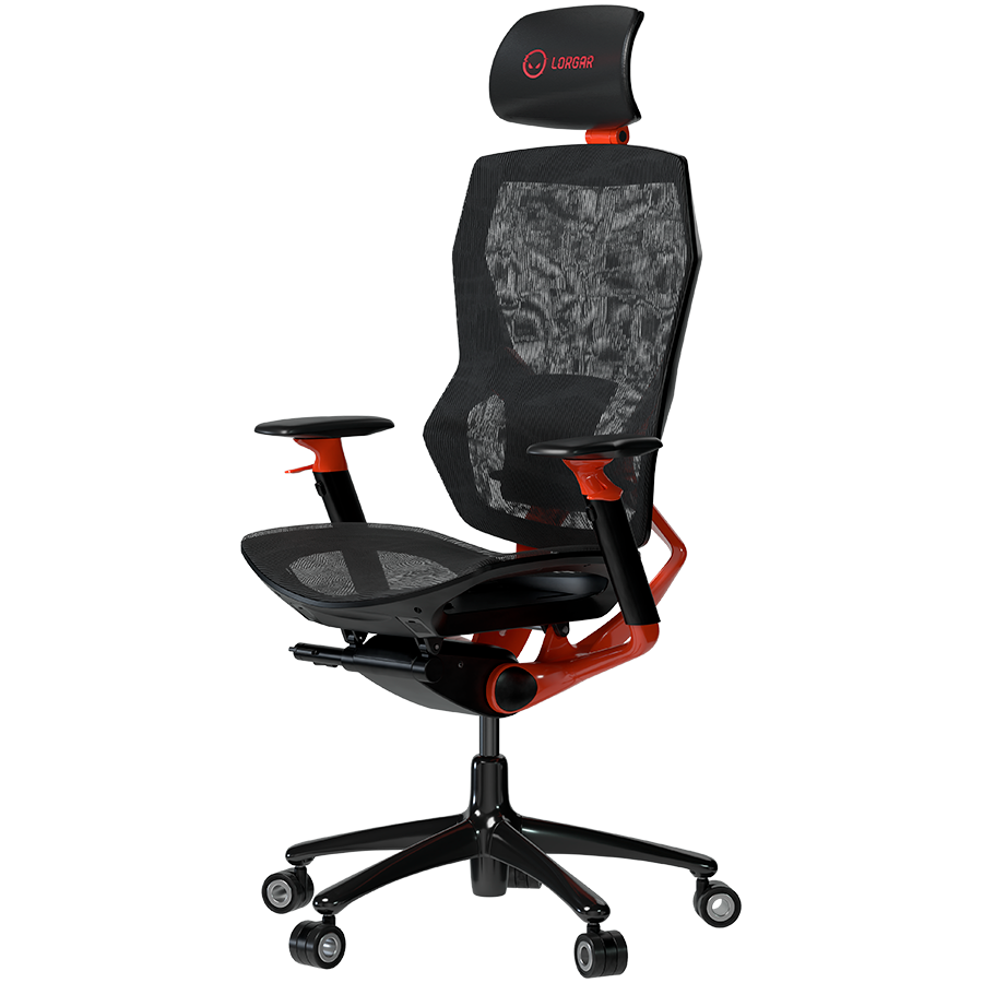 LORGAR Fotel Gamingowy Grace 855, Czarno Czerwony