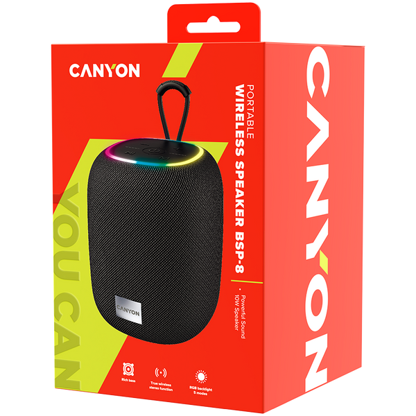 CANYON Głośnik Bluetooth BSP-8 10W Czarny