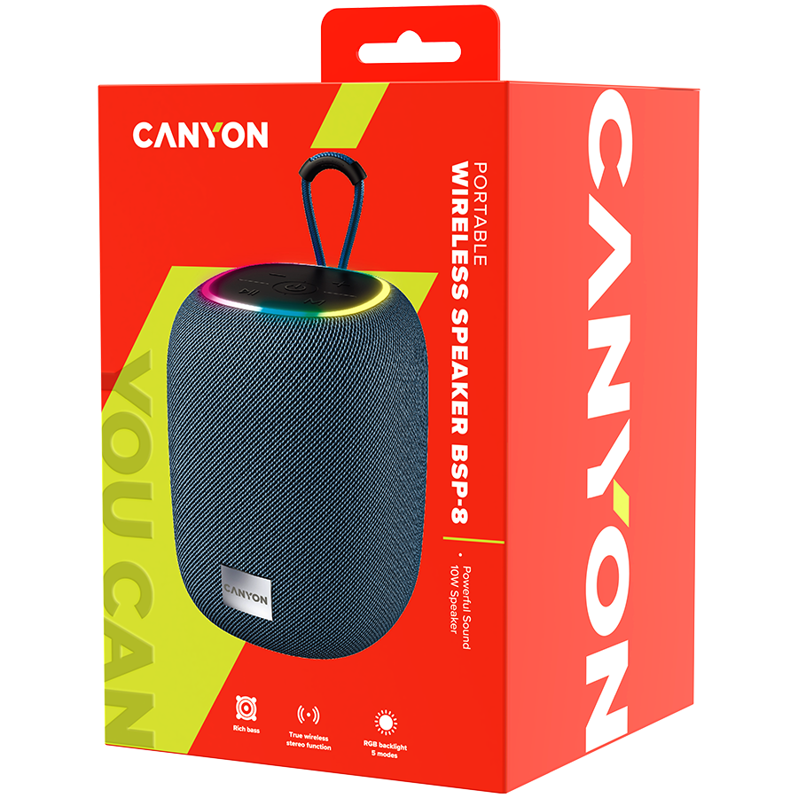 CANYON Głośnik Bluetooth BSP-8 10W Szary-8