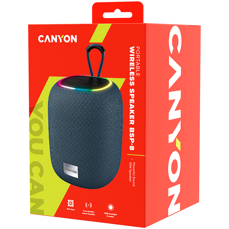 CANYON Głośnik Bluetooth BSP-8 10W Szary-8