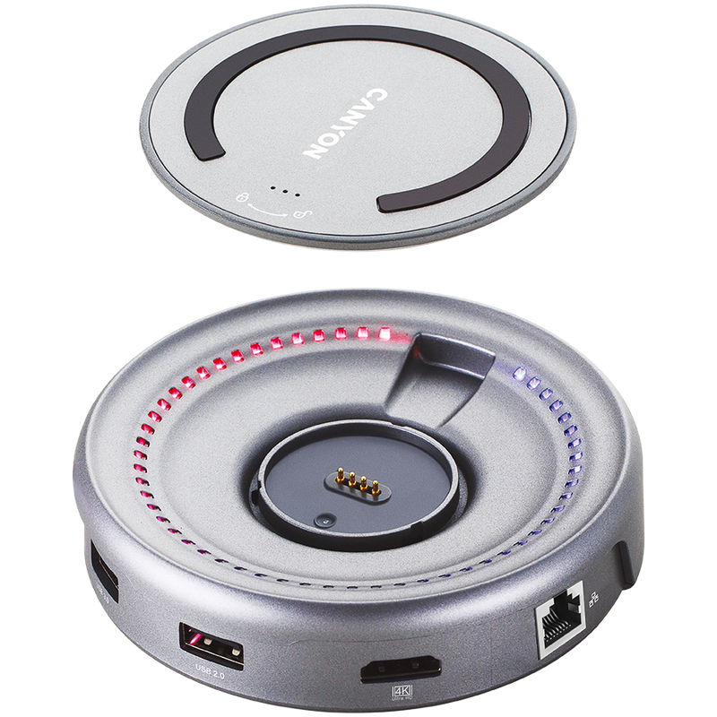 CANYON HUB DS-7 7in1 USB-C Ładowanie Qi Space Grey-2