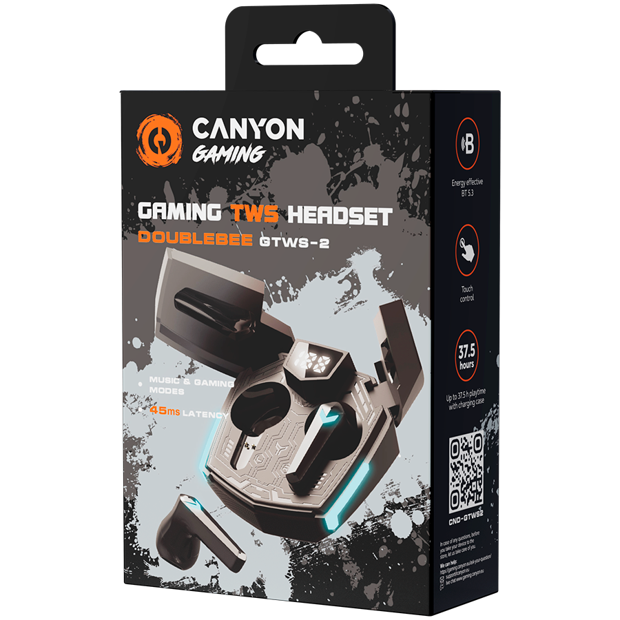 CANYON Słuchawki douszne DoubleBee GTWS-2 Czarne